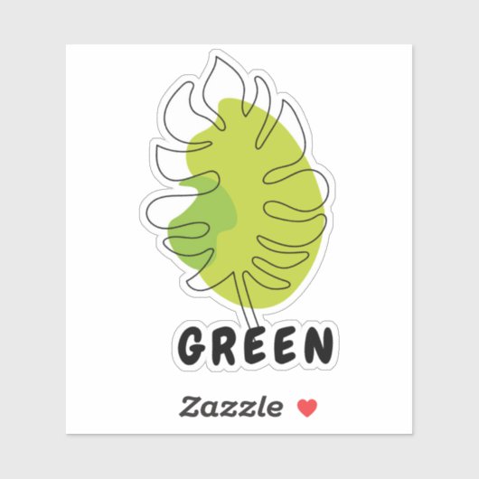 Niedliche Grüne Stilleaf Liebhaber Aufkleber (Blatt)
