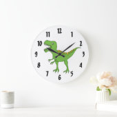 Niedliche grüne T-Rex Dinosaurier Kid's Wanduhr/Mi Große Wanduhr (Zuhause)