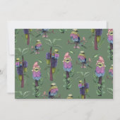 Niedliche grüne Tropenvögel Kinderdusche Einladung (Rückseite)