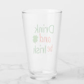 Niedliche Grüne und rote Irische Klee Glas (Rückseite)