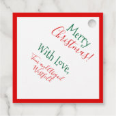 Niedliche Grüne und Rote Rentiere springen Geschenkanhänger (Rückseite)