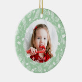 Niedliche grüne und weiße Kiefer und Heilige Krust Keramik Ornament (Rechts)