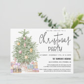 Niedliche Grüne Weihnachten Party Weihnachtsbaum G Einladung (Stehend Vorderseite)