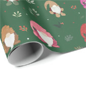 Niedliche grüne Weihnachtsbäume Geschenkpapier (Rolleneckpunkt)