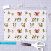 Niedliche Grüne Weihnachtselfen mit Geschenken Seidenpapier (Handwerk)