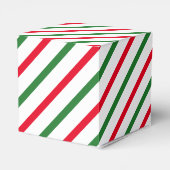 Niedliche, grüne, weiße, kantige Streifen Geschenkschachtel (Rückseite)