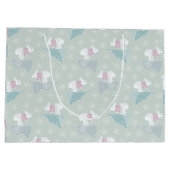 Niedliche Grüne Winter Weihnachten Sonnige Pullove Große Geschenktüte (Rückseite)