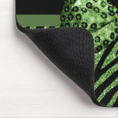 Niedliche grüne Zebra Print-IMITATE Glitz Bow mit Mousepad (Ecke)