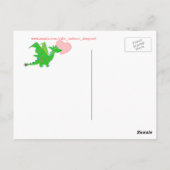 Niedliche grüner Drache-Liebe-Herz-Kinderpostkarte Postkarte (Rückseite)