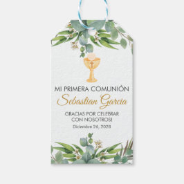 Niedliche Grünflächen-Blätter in Spanisch Erste Ko Geschenkanhänger