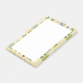 Niedliche Grünflächen Briefmarke Botanische Kunstw Post-it Klebezettel (angewinkelt)