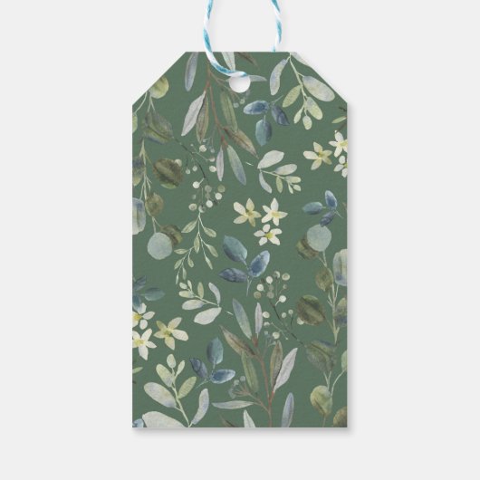 Niedliche Grünfuchs neutrale Babydusche Gefallen Geschenkanhänger (Rückseite)