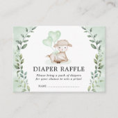 Niedliche Grünlamm Diaper Raffle Baby Sheep Dusche Begleitkarte (Vorderseite)