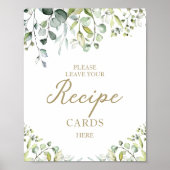 Niedliche Grünpflanzen Brautparty Rezept Karten si Poster (Vorne)