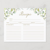 Niedliche Grünpflanzen Brautparty Weinkarte (Vorderseite)