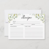 Niedliche Grünpflanzen Brautparty Weinkarte (Vorderseite)