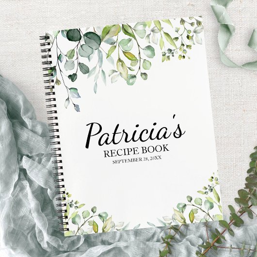 Niedliche Grünpflanzen Eukalyptus Brautparty Rezep Notizblock