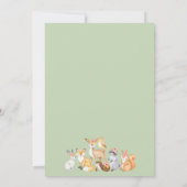 Niedliche Grünpflanzen Woodland Animals Kinderdusc Dankeskarte (Rückseite)