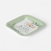 Niedliche Grünpflanzen Woodland Animals Kinderdusc Pappteller (Gewinkelt)