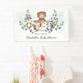 Niedliche Grünpflanzen Woodland Tiere Kinderdusche Banner (Insitu)