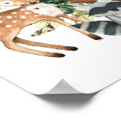 Niedliche Grünpflanzen Woodland Tiere Kinderdusche Poster (Ecke)