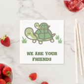 Niedliche Grünschildkröte mit Personalisiertem Bab Serviette (Beispiel)