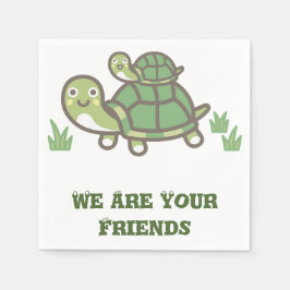 Niedliche Grünschildkröte mit Personalisiertem Bab Serviette