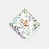 Niedliche Grünwaldtiere Papier Napkin Serviette (Ecke)