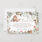 Niedliche Grünwaldtiere Waldtiere Wälder Babydusch Dankeskarte (Vorderseite)