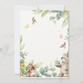 Niedliche Grünwaldtiere Waldtiere Wälder Babydusch Einladung (Rückseite)