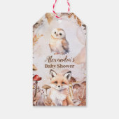 Niedliche Grünwaldtiere Woodland Babydusche Geschenkanhänger (Rückseite)