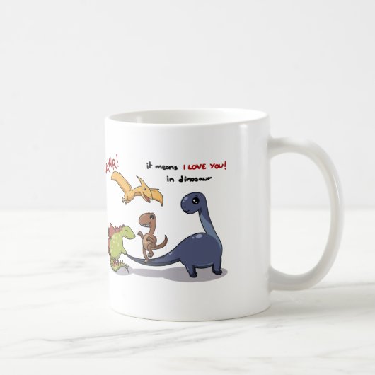 Niedliche Gruppe Dinosaurier Rawr bedeutet uns Kaffeetasse (Rechts)