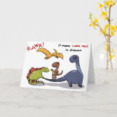 Niedliche Gruppe Dinosaurier Rawr bedeutet uns Karte (Gelbe Blume)
