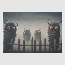 Niedliche, gruselige Monster Seidenpapier