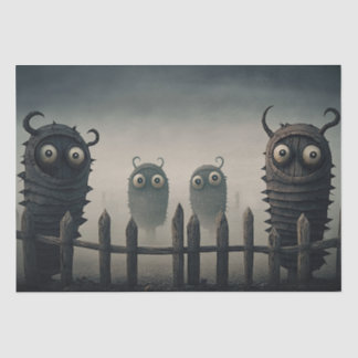 Niedliche, gruselige Monster Seidenpapier