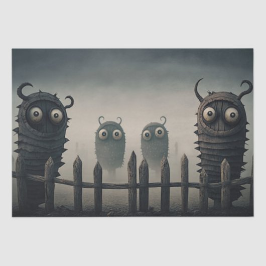 Niedliche, gruselige Monster Seidenpapier (Vorderseite)