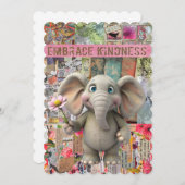 Niedliche Grußkarte für Elefanten und Maus Einladung (Vorne/Hinten)