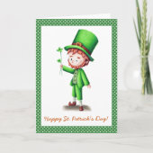 Niedliche Grußkarte von Leprechaun St. Patrick's D Karte (Vorderseite)