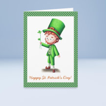 Niedliche Grußkarte von Leprechaun St. Patrick's D