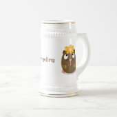 Niedliche Guinea Cartoon Bierglas (VorderseiteRechts)