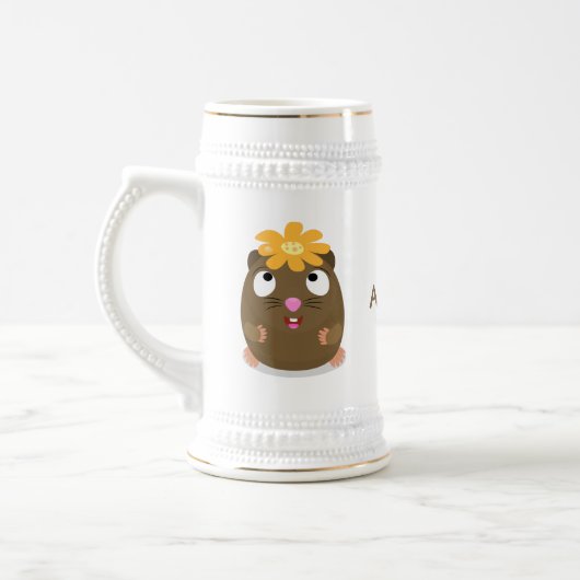 Niedliche Guinea Cartoon Bierglas (Links)