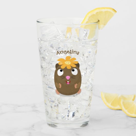 Niedliche Guinea Cartoon Glas (Rückseite Ice)