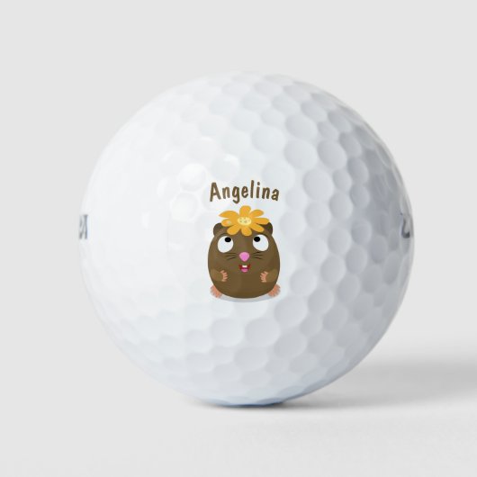 Niedliche Guinea Cartoon Golfball (Vorderseite)