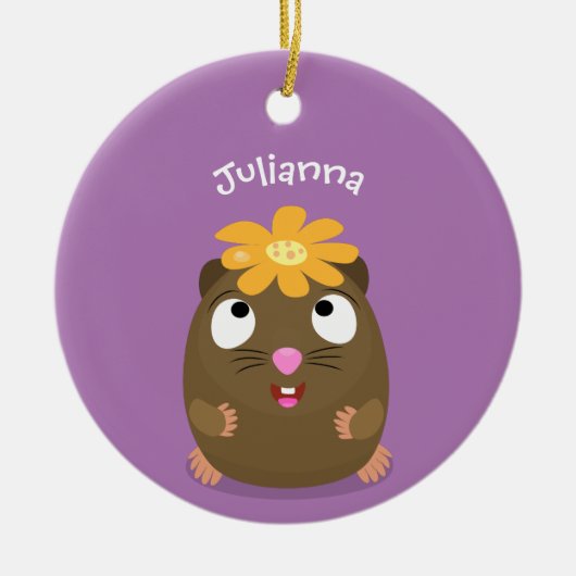 Niedliche Guinea Cartoon Keramik Ornament (Vorne)