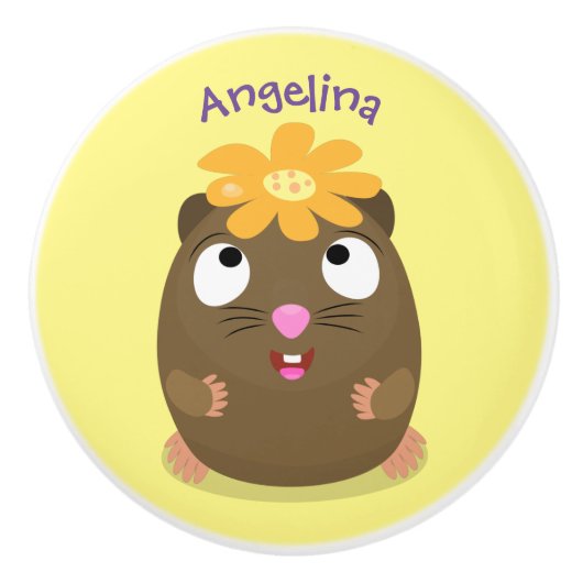 Niedliche Guinea Cartoon Keramikknauf (Vorderseite)