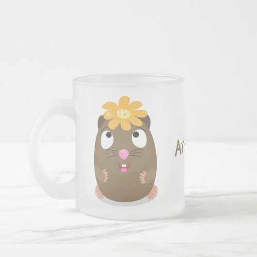 Niedliche Guinea Cartoon Mattglastasse (Links)