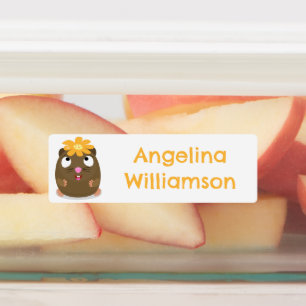 Niedliche Guinea Cartoon personalisiert Etiketten