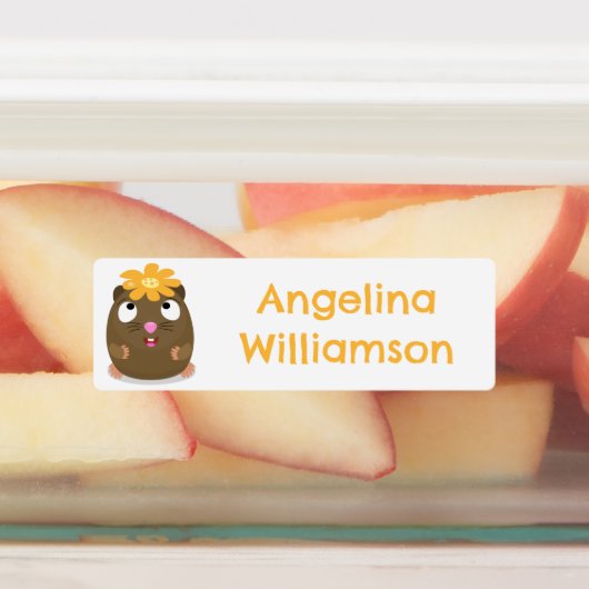 Niedliche Guinea Cartoon personalisiert Etiketten (Befestigt)