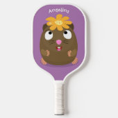 Niedliche Guinea Cartoon Pickleball Schläger (Vorderseite)