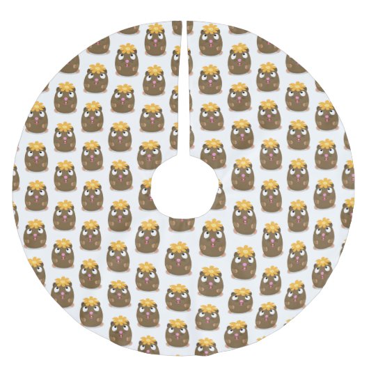 Niedliche Guinea Cartoon Polyester Weihnachtsbaumdecke (Vorderseite)